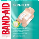 Band- Aid Brand Skin- Flex ragtapaszok első segély és sebápolás kisebb vágások, scrapes & Burns, Rugalmas steril kötszerek nagy ujjak, kezek és térdek, válogatott méretei, 60 ct