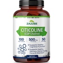 Zazzee Extra Strength Citicoline, 500 mg / Serving, 100 Vegan kapszula, Superior CDP Kolin Form, 100% vegetáriánus és gyógyszerészeti osztály, 50- napos ellátás, All- Natural és Non-GMO