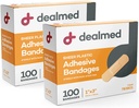 Dealmed Sheer műanyag rugalmas ragasztó kötszerek - 100 Count (2 Pack) Kötvények Non- Stick Pad, Latex ingyenes, Sebápolás elsősegély Kit, 1 "x 3"