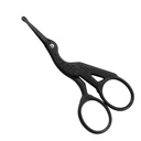 LIVINGO 3.5 "Rounded Tip Vintage Stork Scolor, Professional Stainless Steel with Black Titánnal Coated, Cuticle Pedicure Beauty Grooming Scoler for Eyebrow, Facial Hair, Dry Skin, Orose Hair