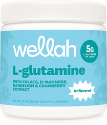 Wellah L- Glutamin Powder Unflavored (50 Servings) - 5g L- Glutamin Per Serving, Sweated with Stevia