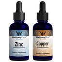 WellnessOne Ionic Liquid Cink & Liquid Copper - Zinc- Copper Bundle to Support Immune System & Joint, Nerve & Bone Health - 1,67 fl oz Cink & Copper Liquid Drops