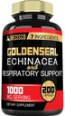Goldenplace Root Capsule Organic with Echinacea, Mullein Leaf, Plantain & More - 7 Premium Herbal Supports Immunrendszer, Emésztési egészség, Sima légzés és Testkezelés - 200 kapszula