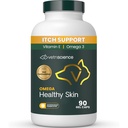 VetriScience Omega Egészséges bőr kapszula, Omega 3.6.9 Kutyák és macskák számára készült halolaj kiegészítés, bőregészség, Coat Growth, Reduce Shedding, Több mint 750 mg Omega zsírsav kapszulánként, Gel Caps, 90 gróf