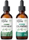 Wild & Organic Olive Leaf Tincture 2 fl oz & Cilantro Tincture 2 fl oz