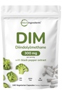 DIM aktív kiegészítés, DIM 300mg, 240 Veggie kapszula (8- hónapos ellátás), 2 az 1 Formula, ösztrogén metabolizmus, Premium DIM- Plus Brokkoli kivonat kiegészítés fekete borssal a jobb felszívódás