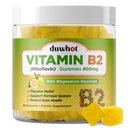 B2-vitamin Gummies Magnesium- Riboflavin 400 mg a Migrén Relief & Fejfájás Relief, B2 Vitamins Gumies felnőttek és gyerekek, Vegan, 60 rágótabletta
