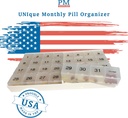 Egyedi XL Havi Pill Organizer 31 rekesz, 1 naponta, 4 hét teljes hónap 31 nap Pill Organizer, Tartalmazza a tálca és 8 extra nagy eltávolítható rekeszek