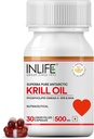 INLIFE Krill olaj kiegészítés - foszfolipid Omega 3 asztaxantinnal - 500 mg, 30 kapszula