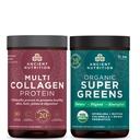 Ősi táplálkozás Multi Collagen fehérje por, ízesítetlen, 24 Servings + Supergreens Powder, Zöldek aroma, 25 Servings