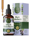 HERBAMAMA Black Elderberry Drops - Vegan Elderberry Liquid Extract for Immune Support - Non-GMO, Alkohol & Sugar- Free Immunity Supplement, 42 napos ellátás