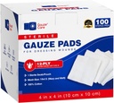100pc Nagy Sterile Gaze Pad 4x4 Sterile for Weunds Bulk - 12threed Gaze Sponges 4x4 Sterile - USP IV Breathable Mesh 4x4 Gaze Pad Sterile for Enhanced Absorption - First Aid Medical