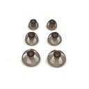 Meghallgatási támogatás Domes Smoky Gray Tips Füldarabok Komfortable for Open Fit BTE Hangerősítő PSAP Kit Láthatatlan, kivéve a RIC 5 + 8 + 10 mm (vegyes * 6)