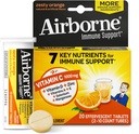 Airborne 1000mg Vitamin C mit Zink-Effervescent Tabletten, Immununterstützung Ergänzung mit leistungsstarken Antioxidantien Vitamine A C & E - 20 Fizzy Trinktabletten, Zesty Orange Flavor