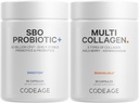 Codeage Multi Collagen Protein Capsules 5 Types, Ashwagandha Witania Somnifera & Organic Amla Berry + SBO probiotikus keverék 50 milliárd CFU Bundle, Lactobacillus Plantarum, Bacillus Subtilis, Non-GMO