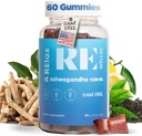 Ashwagandha & Vitamin D Gummies | Nahrungsergänzungsmittel | KSM 66 Ashwagandha für Ruhe Unterstützung 300mg | L-Theanin Zitronenbalsam | Natürliche Kräuter Non-GMO Zucker kostenlose Gluten Gelatine Free | 1 Pack
