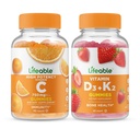 Életképes C-vitamin 750mg + D3-vitamin + K2-vitamin, Gummees Bundle - Nagy ízű, vitamin kiegészítés, glutén mentes, GMO mentes, rágható gumi