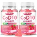 Sugar-Free CoQ10 Gumies 250mg, Coenzim Q10 kiegészítők Plus Omega3, B6-vitamin & Cink, magas abszorpciós CoQ10 kiegészítés celluláris energia & antioxidáns támogatás, málna Flavor, Vegan 120Cts