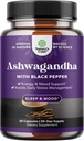 Bio Ashwagandha Root Powder 60 Kapseln - Ashwagandha mit schwarzem Pfeffer Extrakt Pulver Ergänzungen für Entspannung, Schlaf &amp; Immun Unterstützung für Frauen und Männer - Organic Whitania Somnifera Root Supplements