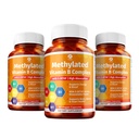 1 Body vitamin B Complex 3 Pack - Biológiailag hozzáférhető B Vitaminok 5- MTHF Folate, B1, B2, B5, B6, Metil B12, Niacin & Biotin - Non-GMO, Vegan, Készült USA