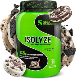 Faj Nutrition Isolyze Whey Protein Powder, 100% Whey Isolate for Muscle Building, 27.5g Protein Per Scoop, No Sugar & Low Fat (Cookie & Cream, 22 Servings)