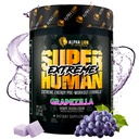 ALPHA LION Superhuman extrém magas sztim Pre Workout Powder, Beta Alanine, L- Taurine & 356mg Tri- Source koffein Tartós energia, nitrogén-oxid és citrullin pumpa (21 szervizek, Grape Flavor)