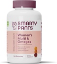 SmartyPants Women 's Multivitamin Gumies: Omega 3 Fish Oil (EPA / DHA), Metilfolát, CoQ10, D3-vitamin, C, B12, B6, A, K & Cink, Inositol, Gluten Free, 120 Count (20 napos ellátás)