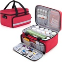 CURMIO Pill Palack Organizer, Medicine Bag with Lock for Prescription Bottles and First Aid Kits, Red (szabadalmaztatott design)