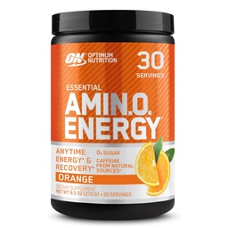 Optimum Nutrition Amino Energy - Előedzés zöld tea, BCAA, Amino Acids, Keto Friendly, Green Coffee Extract, Energy Powder - Orange Cooler, 30 Servings (Csomagolás május Vary)