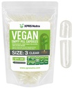 XPRS Nutra mérete 3 üres kapszula - 100 tiszta, üres vegán kapszula - vegetáriánus tabletták - DIY növényi kapszula töltelék - Veggie Pills