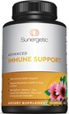 Prémium immunszupportív kiegészítés - Napi légzőszervi, Sinus & Gut-egészségügyi immunkiegészítés - Epicor, D3, C-vitamin, Cink, Benderberry, Olive Leaf kivonat & Quercetin- 60 Immunkapszula