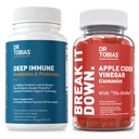 Dr. Tobias Deep Immune probiotics & Prebiotics és Apple Cider Ecephalus Gumies, Támogatja Digestive Health, Gut Immune Function, Cleanse & Detox a férfiak és nők 4.4. Millió CFU & Az anya