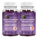 Mulittea Glucosamine Chondroitin Gumies - Extra Strength Joint Support Supplement with MSM & Elderberry for Natural Joint, Antioxidant Immune Support for Surfast, Men & Women- (2 Pack)