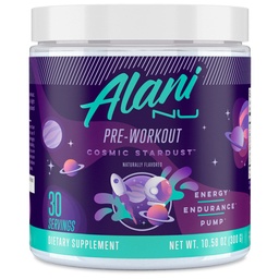 Alani Nu Pre Workout Powder Cosmult Stardust, 124; Amino Energy Boost, 124; Endurance Supplementary, 124; Sugar Free - 124; 200mg Cauldra.14; L- Theanine, Beta-Alanine, Citrulline - 124; 30 Servings