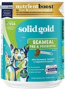 Solid Gold SeaMeal Cat probiotic & Dog Probiotics for Digestive Health - Kelp Powder Dog & Cat Multivitamin Supplement w / Prebiotics & Digestive Enzimes for Skin, Coat, & Gut + Immune Support - 8oz