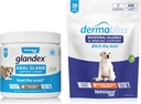 Vetnique Labs Dermabliss Allergy Chews 30 Ct és Glandex Anal Gland Support Chews 60 Ct Bundle Dog Vitamins & Supplements, Anal Gland Dog Treases probiotikumokkal, Kutya Allergia Skin Treatment Soft Chew