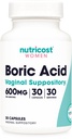 Nutricost Boric Acid 600mg, 30 kapszula - hüvelyi kúp - nem-GMO - nőknek