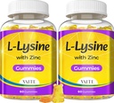 L Lysine Gumies 1000mg cinkkel - Támogatja a bőr, Lip, Vegan, Gluten Free, 60 rágóképes L- lizin felnőttek, Vitaminok Szöveti és Immunrendszer, Amino Acid & Complex kiegészítők, Non-GMO (2Pack)