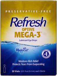 Frissítse Optive Mega3 Kenőanyag Single-Use Sterile konténerek Szemcseppek 30 ea (3-as csomag)
