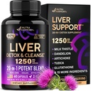 Leberreiniger Detox & Repair - Milchdistel | Dandelion | Artichoke UD TUDCA | Glutathione & NAC - Effektive Lebergesundheitsergänzung | 80% Silymarin - Labor getestet, Vegan - Made in USA 60 Kapseln