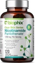 biophix B-3 Nicotinamid Pantothenate 1350 mg 120 Vcaps - Klare Haut Serie B5 Pantothensäure Natürliche flush-freie Nicotinic Amide Niacin - Unterstützt Hautzellengesundheit
