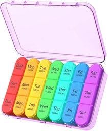 Daviky Weekly Pill Organizer 3 alkalommal naponta, Travel Pill Organizer 3X naponta, Pill Box 7 nap, Daily Pill Box Organizer, Pill Cases Organizers 7 nap, Medicine Organizer tartani vitaminok és gyógyszerek