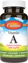 Carlson - A-vitamin Solubilizált, 10000 NE (3000 µg RAE), Vízoldható, Vizuális egészség, 250 Softgel