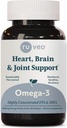 roved Omega3 - Omega 3 Halolaj, 1000mg Kapszulánként, EPA & DHA Halolaj kiegészítés nők és férfiak, szív, agy, és közös támogatás - 60 Softgel kapszula (1 gróf)