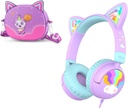 iClever Wired Kids Headphone Cat Ear Meow Lollipop & Headphone Case Bundles