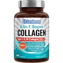 Multi Collagen Complex, I, II, III, 6- in1 Super Collagen C-vitaminnal, hialuronsav, biotin, kurkuma, fekete bors, keto, 90 kapszula