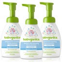 Babyganics Alkohol- Free Habing Hand Sanitizer, Pump Bottle, Fragrance Free, 8.45 oz, 3 csomag