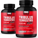 FORCE FACTOR Tribulus Terrestris Max for men 2- Pack, tesztoszteron booster, férfi vitalitás kiegészítés, Készült a kulcsfontosságú természetes összetevők Superior Abszorpció, 2000mg, 240 kapszula, piros
