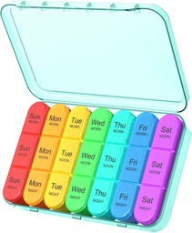 Pill Organizer 3-szor egy nap, Heti Pill Organizer 3x egy nap, Pill Box 7 nap, Napi Pill Box Organizer, Travel Container Pill Cases Organizers 7 nap, Medicine Organizer to Hold Vitamins and Medication