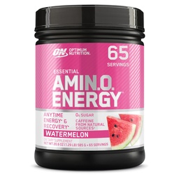 Optimum Nutrition Amino Energy - Előedzés zöld tea, BCAA, Amino Acids, Keto Friendly, Green Coffee Extract, Energy Powder - Görögdinnye, 65 szerváció (Packaging May Vary)